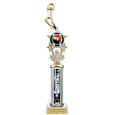 20" Action Matrix Blue Football Blue 1 Column Trophy