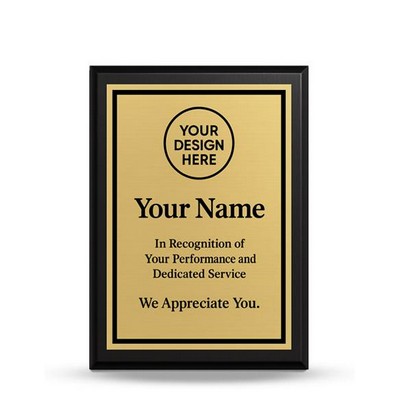 Plaque 6X8 Black Matte, W/Metal Plate Sublimated