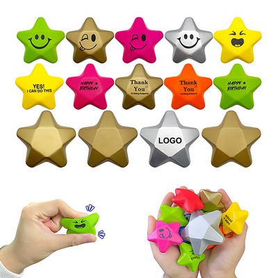 Star PU Foam Stress Ball Mini Solid Squeeze Toy Slow Rebound for Anxiety Relief