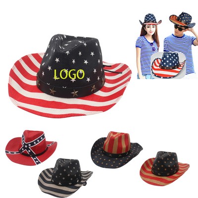 Patriotic Cowboy Star Print Hat