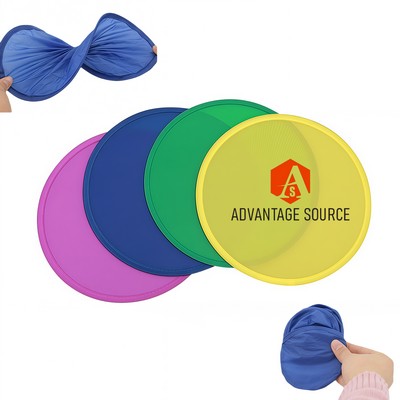 Folding Polyester Disc Fan With Bag