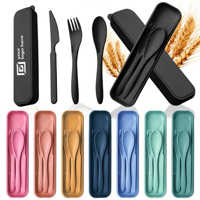 Wheat Straw Cutlery Set with Case - Eco Utensils