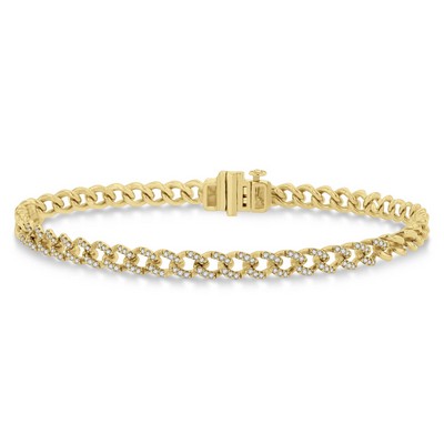 Jilco Diamond Curb And Cuban Link Bracelet
