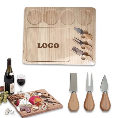 Bamboo Cheese Board And Knife Set