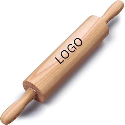 17.6" Professional Wooden Rolling Pin With Revolving Handles