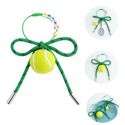 Sports Tennis Racket Keychain Rope