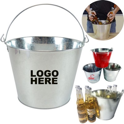 Customizable Barware Accessories Party Beverage Tub Galvanized Metal Ice Bucket