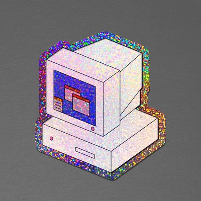 4" x 4" Vinyl Die Cut Glitter Sticker 6mil