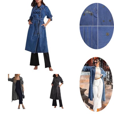 Knee Length Mini Long Skirt Denim Jacket