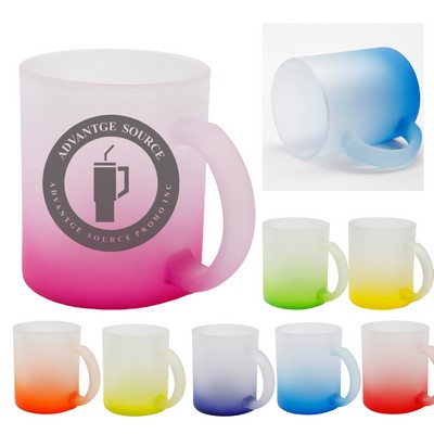11 Oz. Colorful Gradient Frosted Glass Cup