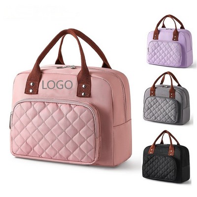 Quilted Oxford Insulated Lunch Cooler Tote Bag