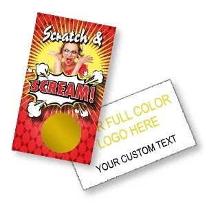 Scratch Off Cards - SCRATCH AND SCREAM (Red)- Scratch and Win- (4 Sizes)