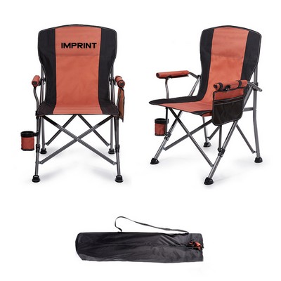 Camping Folding Chair With Beverage Holder