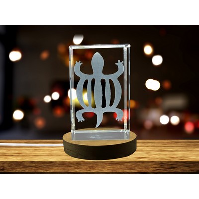 Denkyem 3D Engraved Crystal Trophy Award w/LED Base - Symbol of Strength & Adaptability