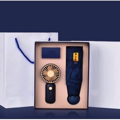 High Quality Umbrella and Electric Fan Gift Set