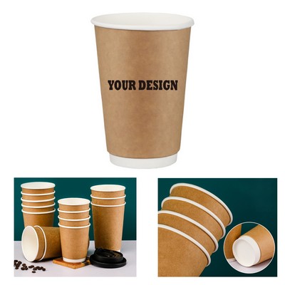 12 oz Double Walled Sleeve Kraft Paper Coffee Cup