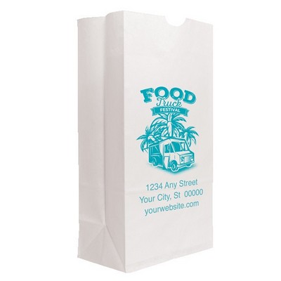 One Color 1-Sided SOS White Paper Bags (7.125" x 13.9375" x 4.375")