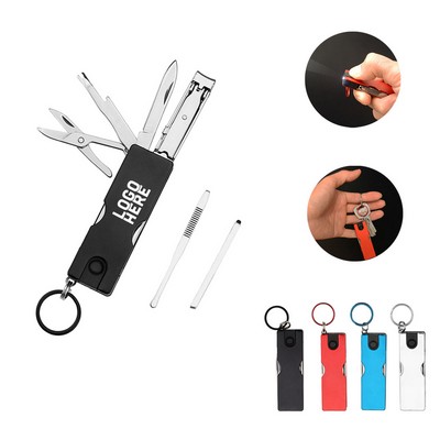 9" 1 LED light Keychain with Nail Clipper
