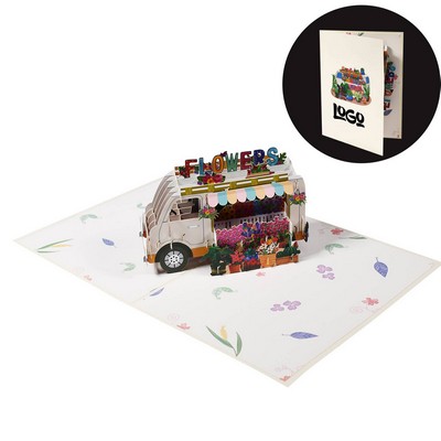 3D Pop-up Flower Truck Card – Birthday & Holiday Gift