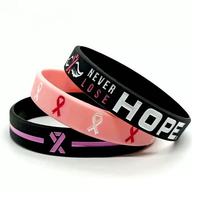 Pink Breast Cancer Awareness Silicone Wristband