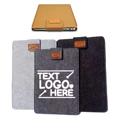 Felt Laptop Sleeve Flip Top Closure