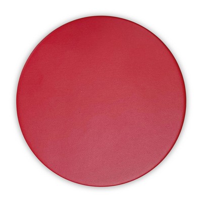 Red Leatherette Single Coaster, Round