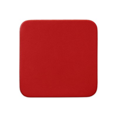 Red Leather Single Coaster, Square