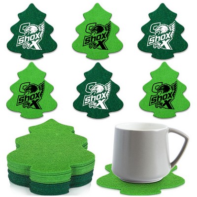Christmas Tree Felt Coasters