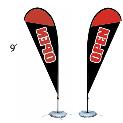 9' Double Size Custom Teardrop Flag Banner