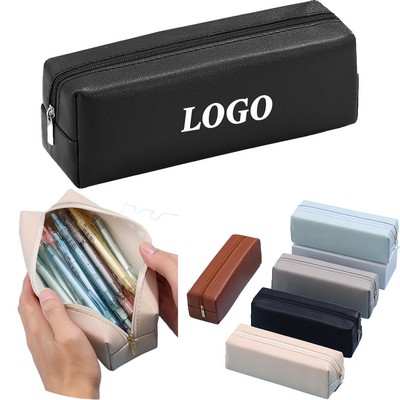Large-capacity PU Leather Pencil Case
