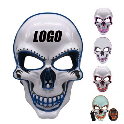 White Skull Hair Glowing Mask
