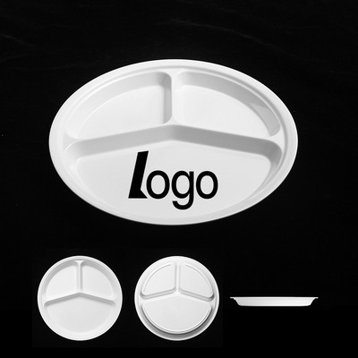 10" Reusable Melamine 3-Compartment Plate