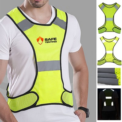 High Visibility Reflective Running Vest with Large Pocket