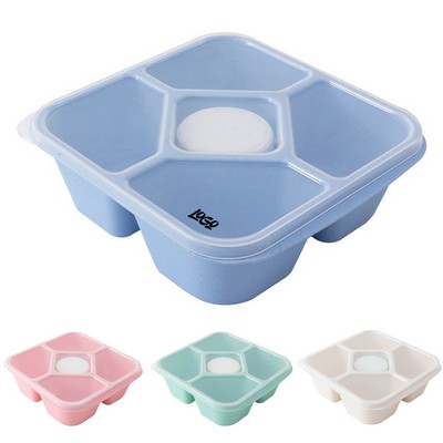 Wheat Straw BPA-Free 5 Compartments Bento Snack Boxes