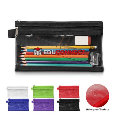 Twin Pocket Durable Mesh Pencil Pouch