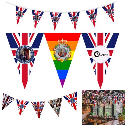 Custom Coronation Triangle Bunting Flags