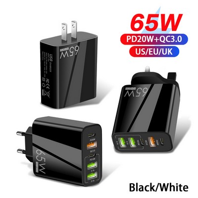 65W USB C Gan Charger PD 5 Ports Type-C Charger
