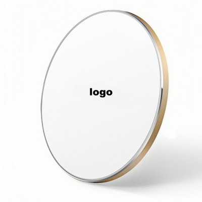 15W Illuminated Round Wireless Charger 35W Aluminum Disc Fast Charging Pad