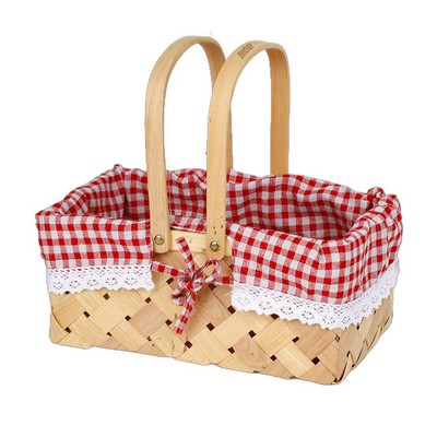 Woven Wood Chip Storage Basket