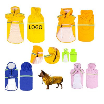 Pet Raincoat With Reflective Stripe