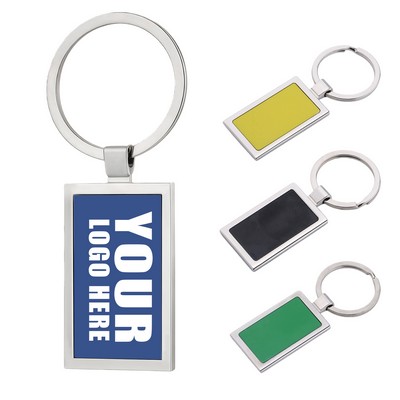 Rectangular Single Tag Zinc Alloy Keychain