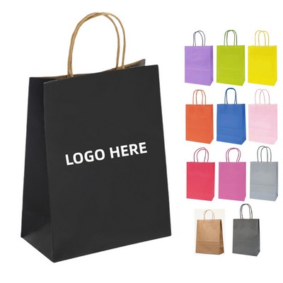 Handled Kraft Paper Bags in 8.3x6" Size