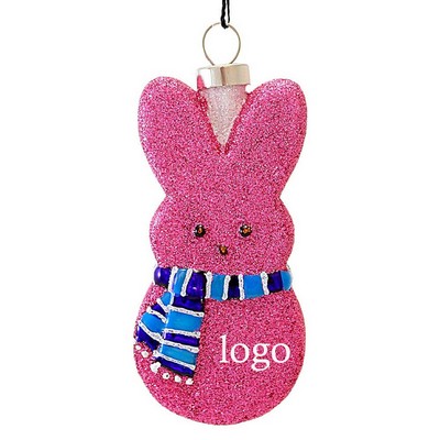 Bunny Rabbit Glass Ornament