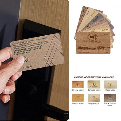 RFID Wooden Hotel Key Chip Visit Access Card