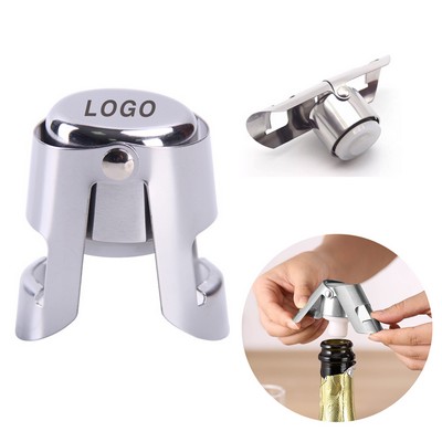 Stainless Steel Champagne Bottle Stopper with Opener