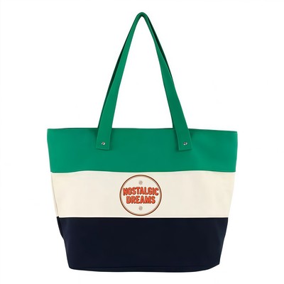 Splicing all cotton tote bag