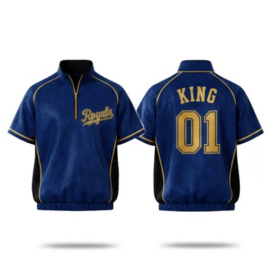 Premium Short Sleeve Quarter Zip Velvet Sense Baseball