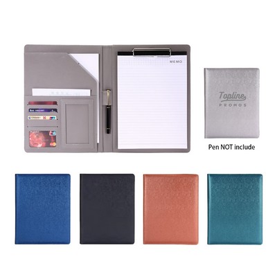 Matte Leather Padfiolo With Notebook