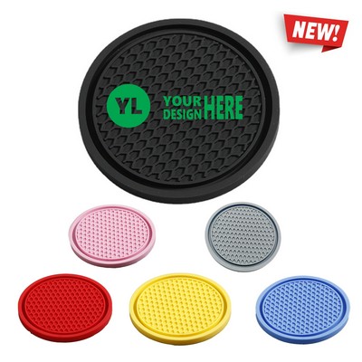 Round PVC Heat Insulation Anti Slip Car Coasters