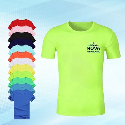 130 GSM Polyester Sports T-Shirt for Lightweight Breathable Comfort During Active Workouts